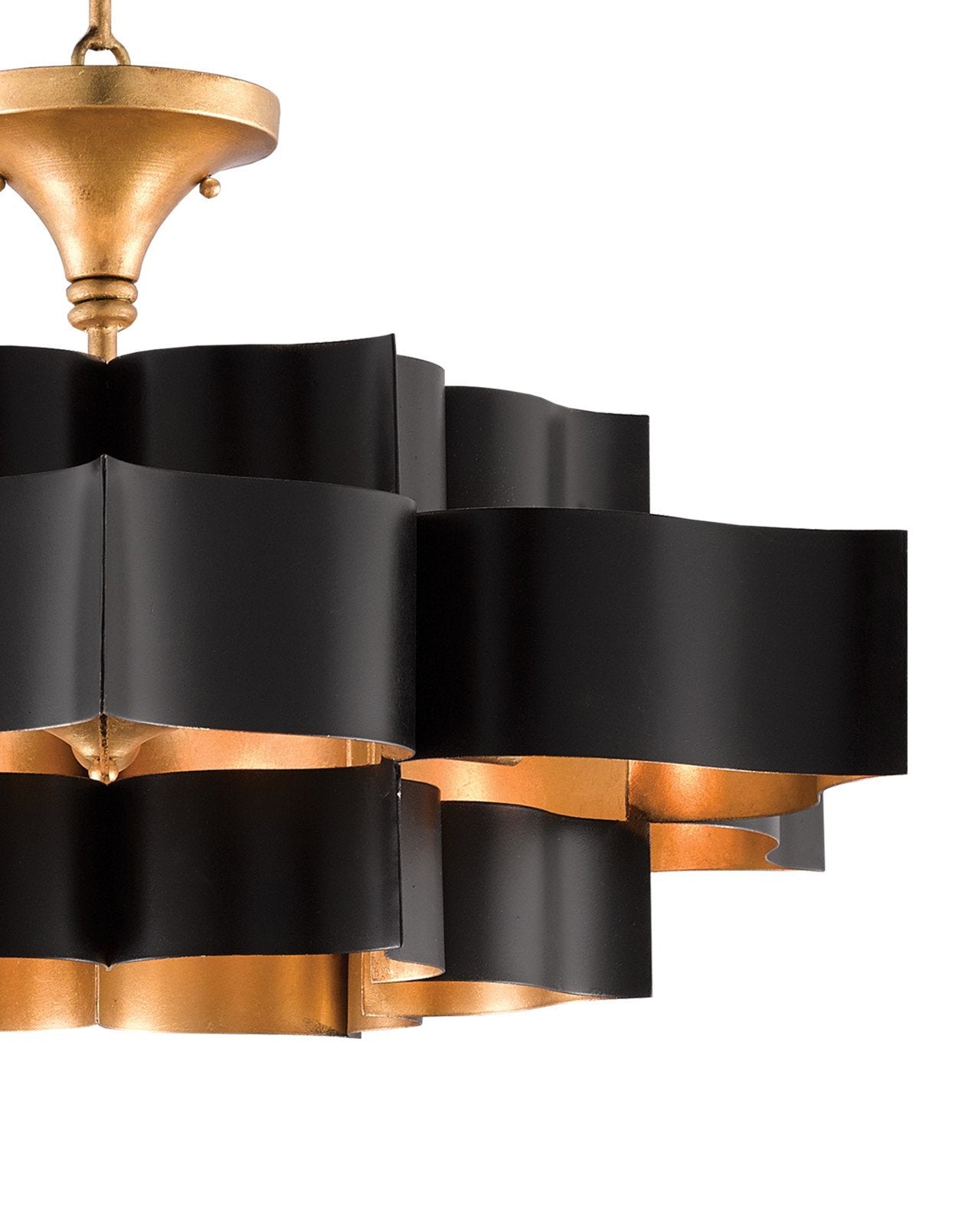 Grand Lotus Large Black Chandelier